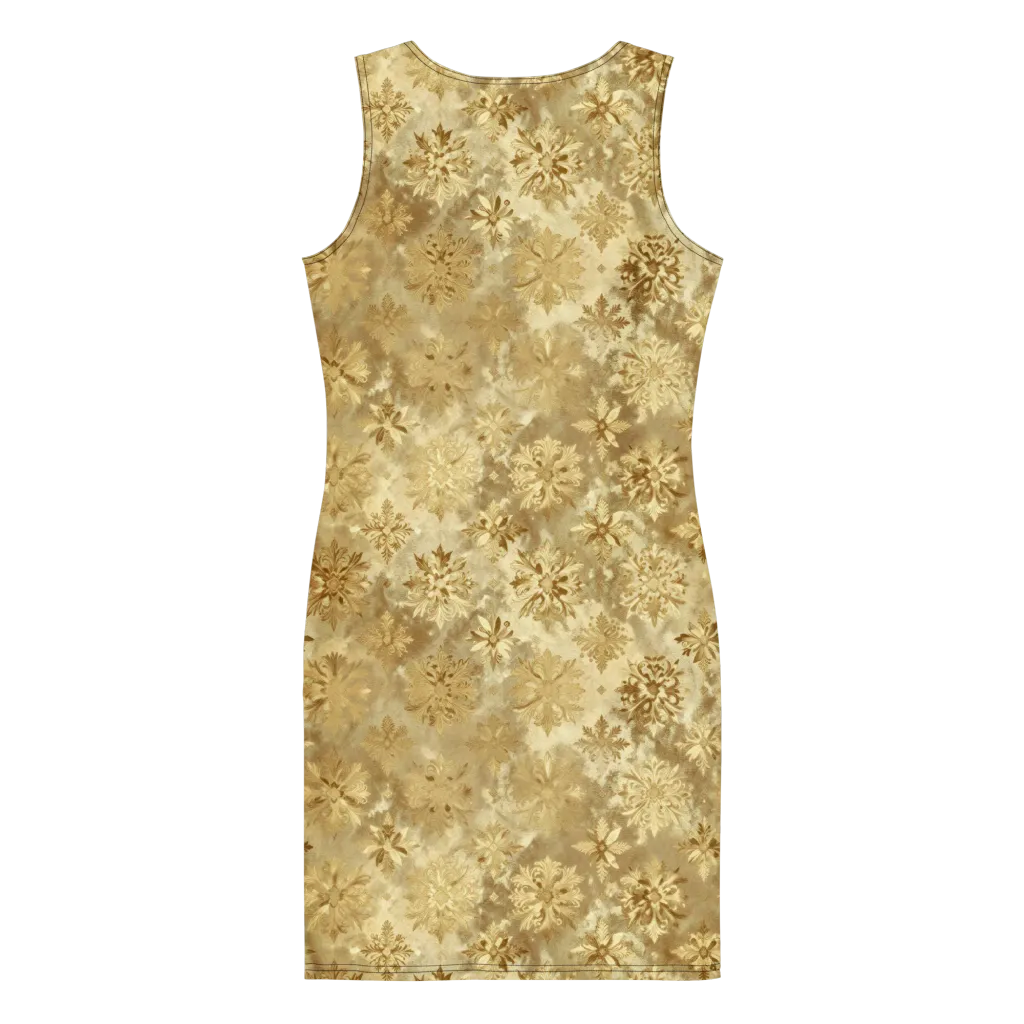 Champagne Damask on Bodycon Dress — Back