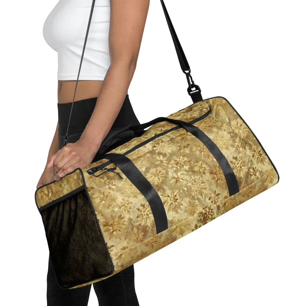 Champagne Damask on Duffle Bag — Front