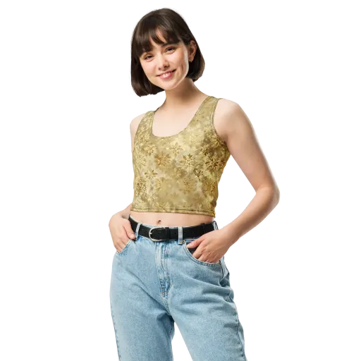 Champagne Damask on a Crop Top