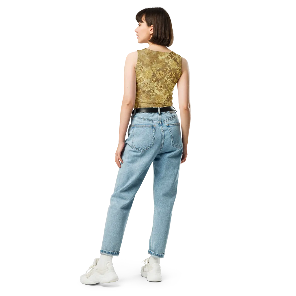 Champagne Damask on Crop Top — Back