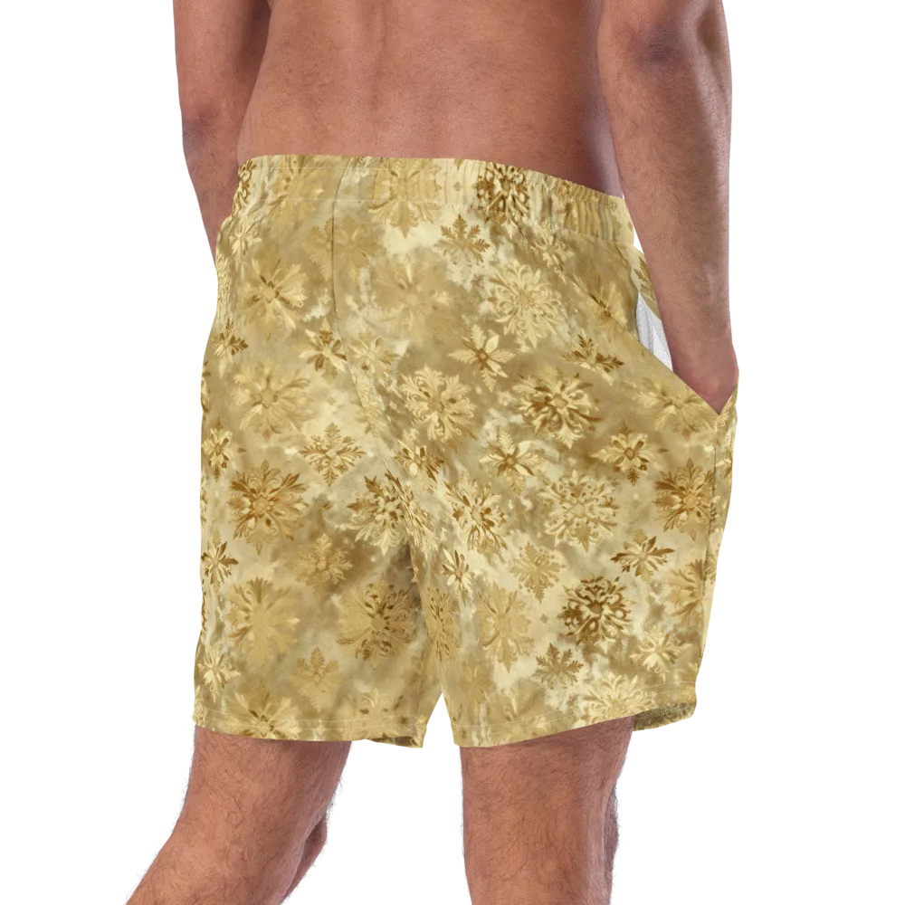 Champagne Damask on Swim Trunks — Right Back