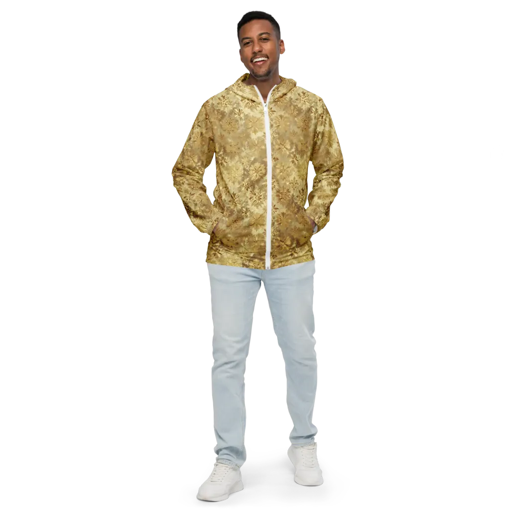 Champagne Damask on Men's Windbreaker — Front