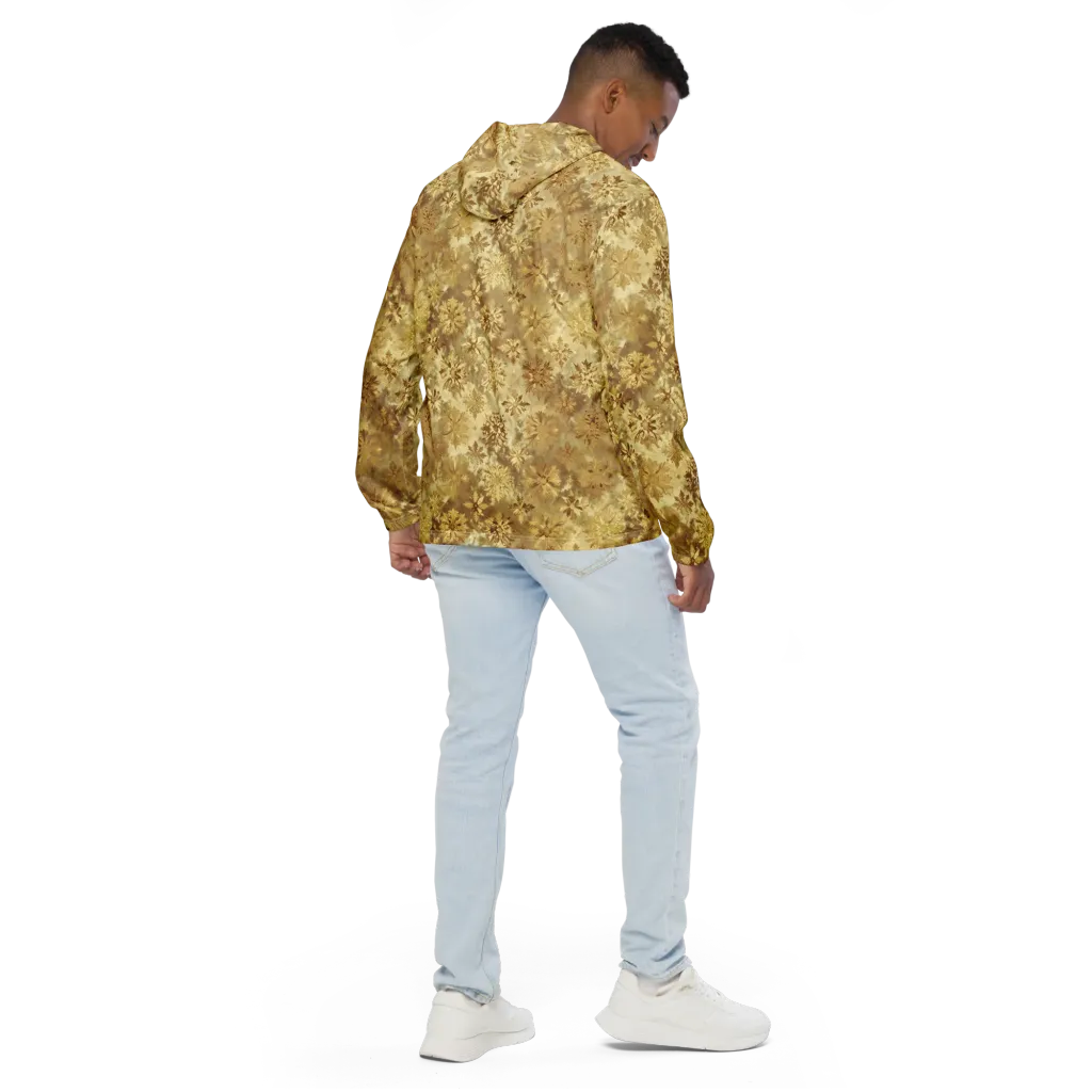 Champagne Damask on Men's Windbreaker — Back