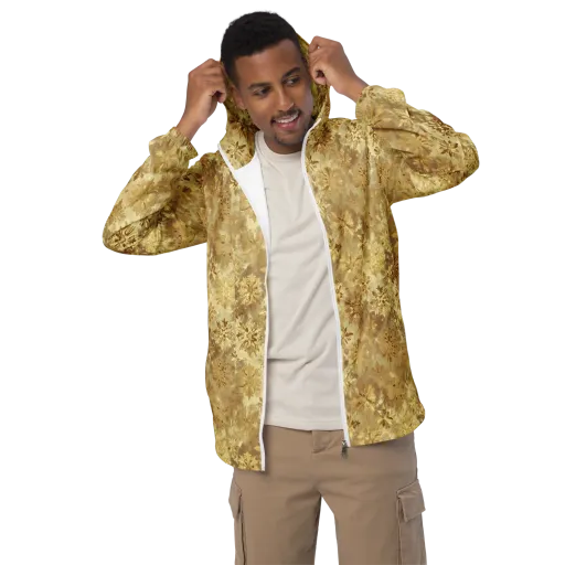 Champagne Damask on a Men's Windbreaker