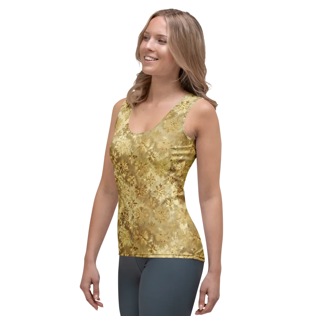 Champagne Damask on Women's Tank Top — Left Front