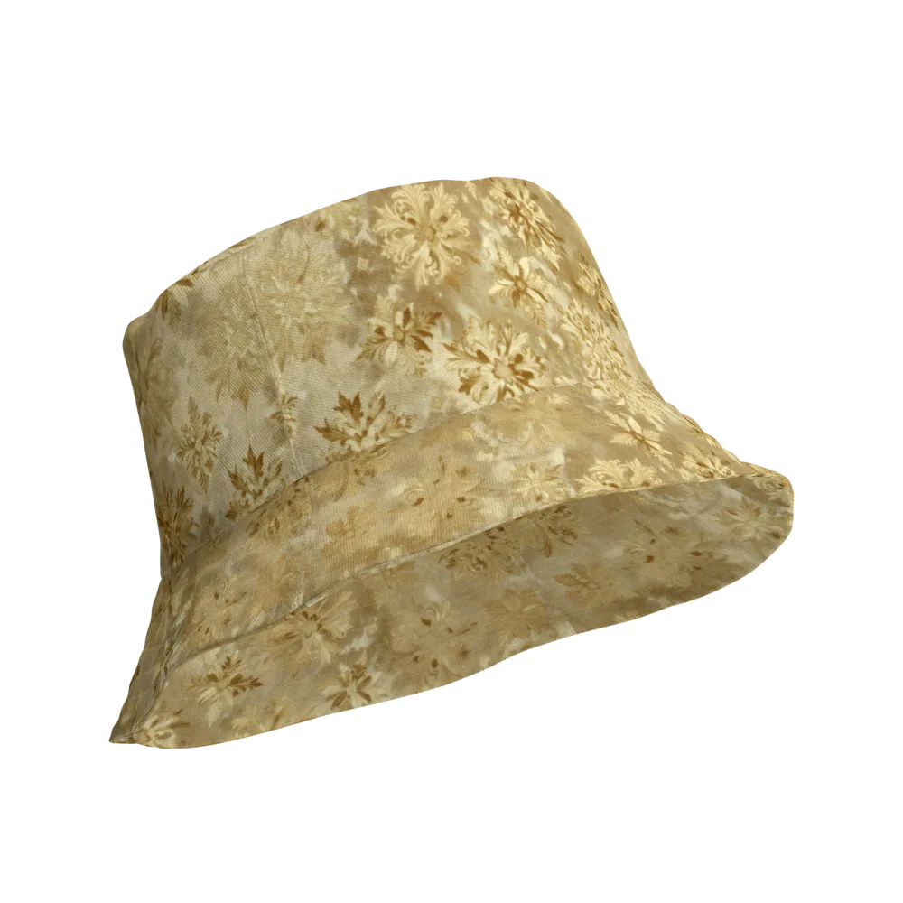 Champagne Damask on Reversible Bucket Hat — Product details Outside