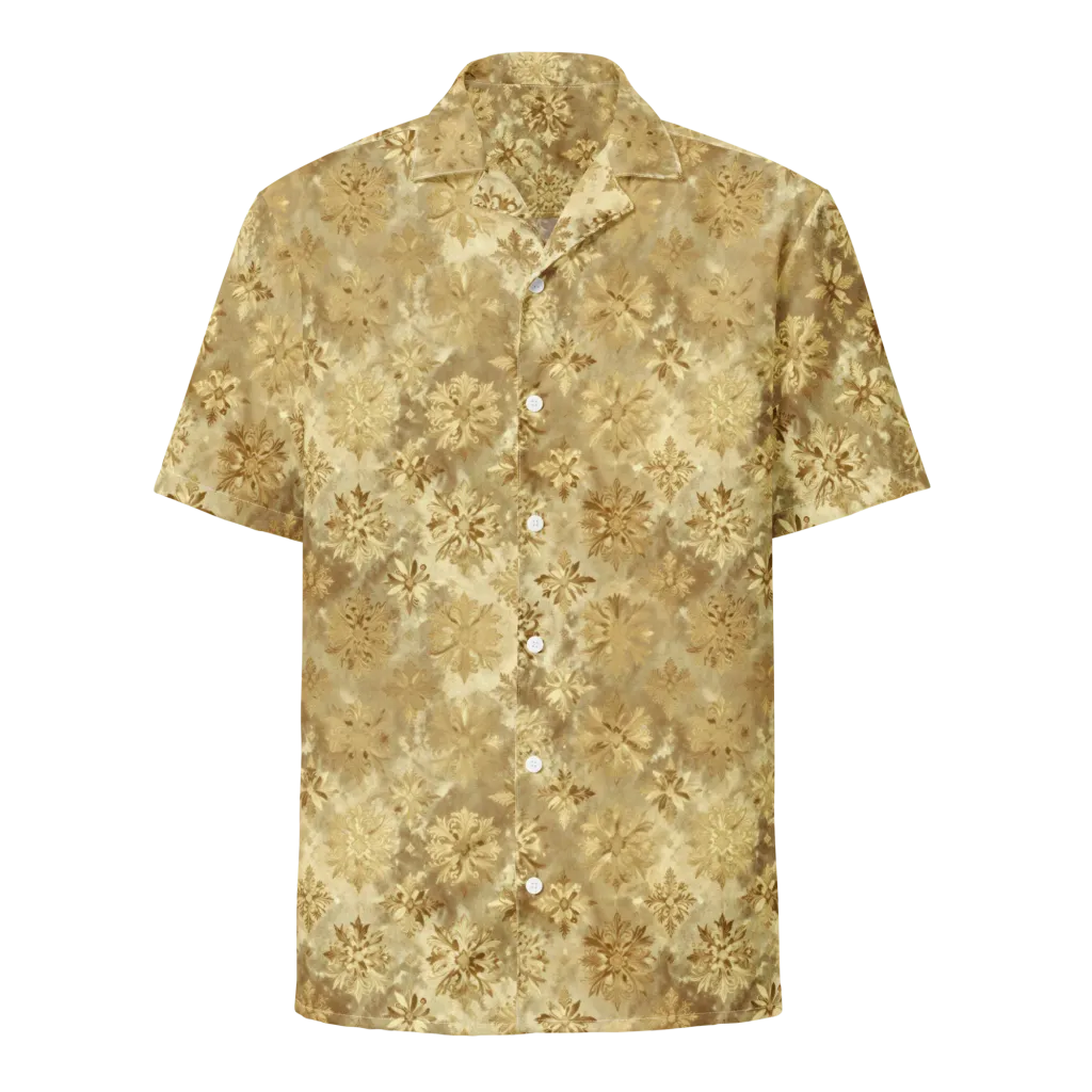 Champagne Damask on Button Shirt — Front