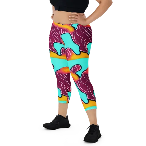 Aqua Heat on a Capri Leggings