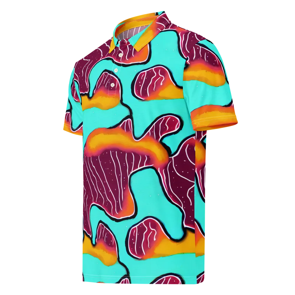 Aqua Heat on Men's Slim Fit Polo Shirt — Left Front