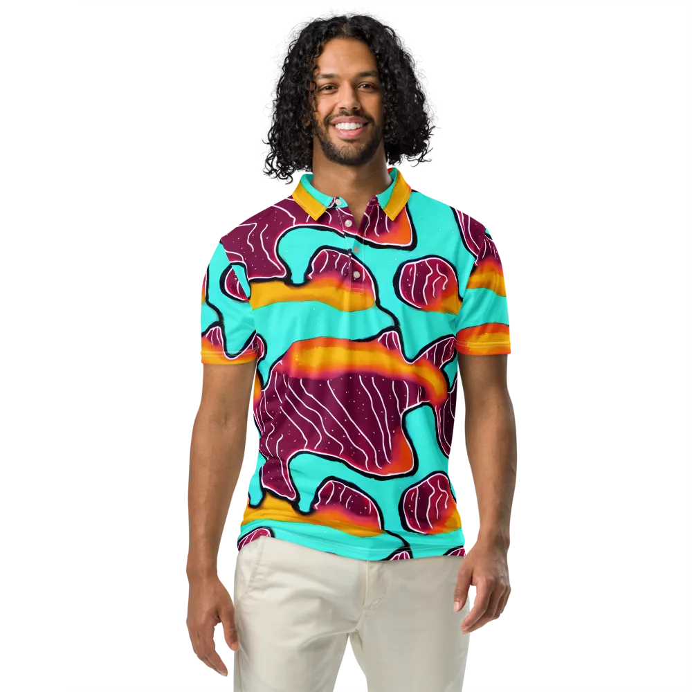 Aqua Heat on Men's Slim Fit Polo Shirt — Front
