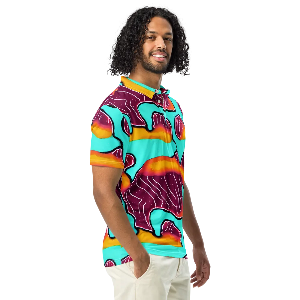 Aqua Heat on Men's Slim Fit Polo Shirt — Right Front