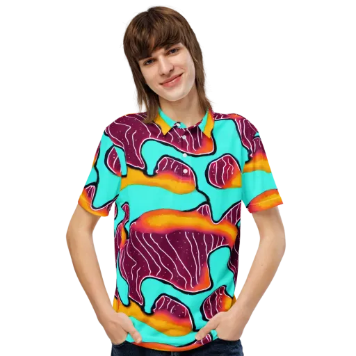 Aqua Heat on a Men's Slim Fit Polo Shirt