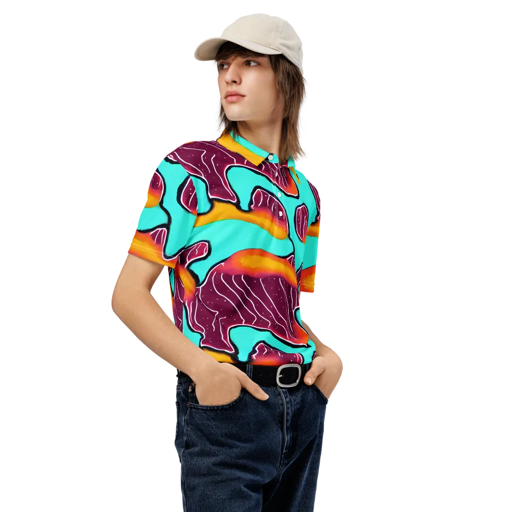 Aqua Heat on Men's Slim Fit Polo Shirt — Right Front