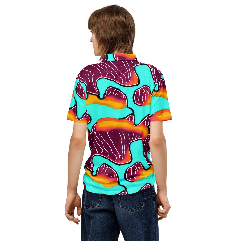 Aqua Heat on Men's Slim Fit Polo Shirt — Back