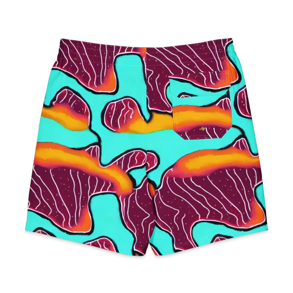 Aqua Heat on Men's Board Shorts — Back