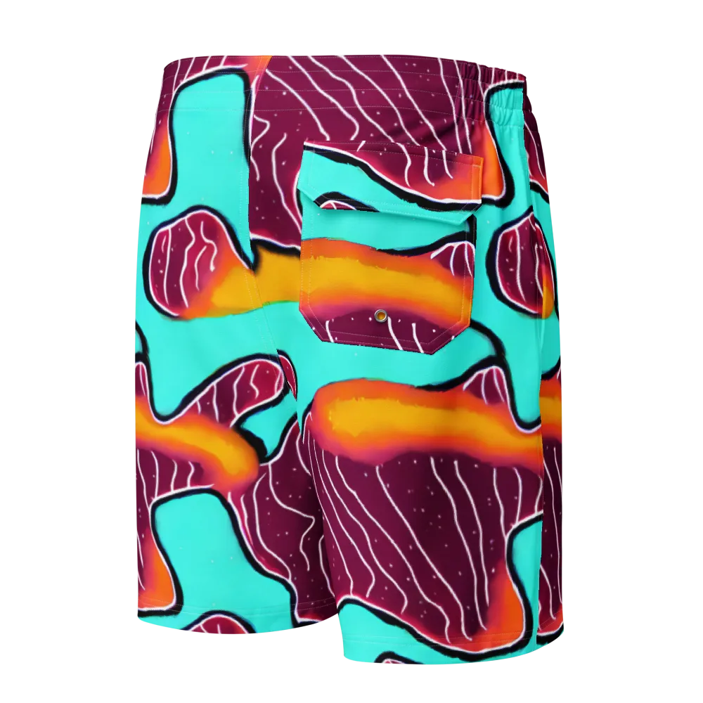 Aqua Heat on Men's Board Shorts — Back