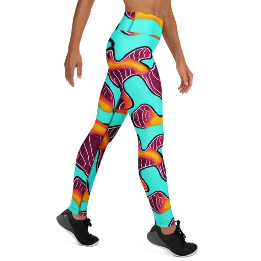 Aqua Heat on a Yoga Leggings