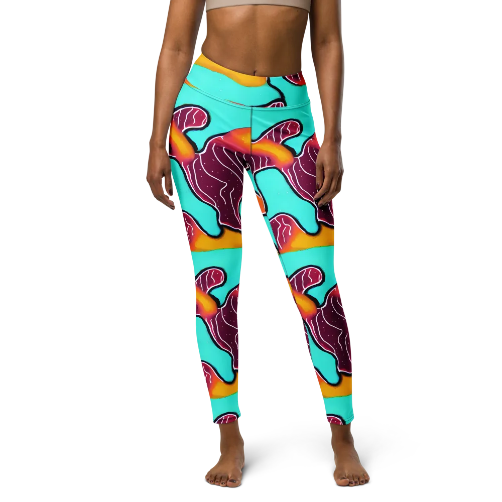 Aqua Heat on Yoga Leggings — Front
