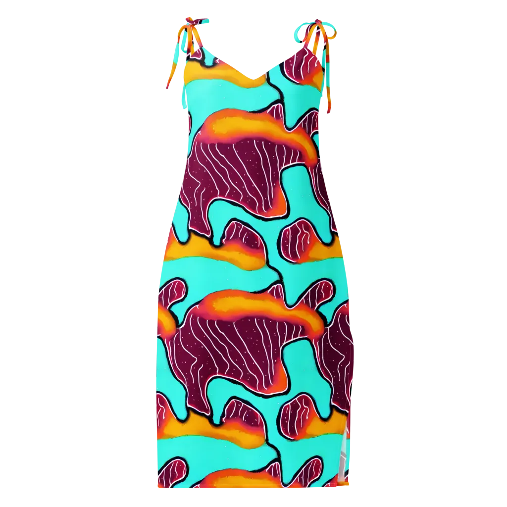 Aqua Heat on Slip Dress — Front