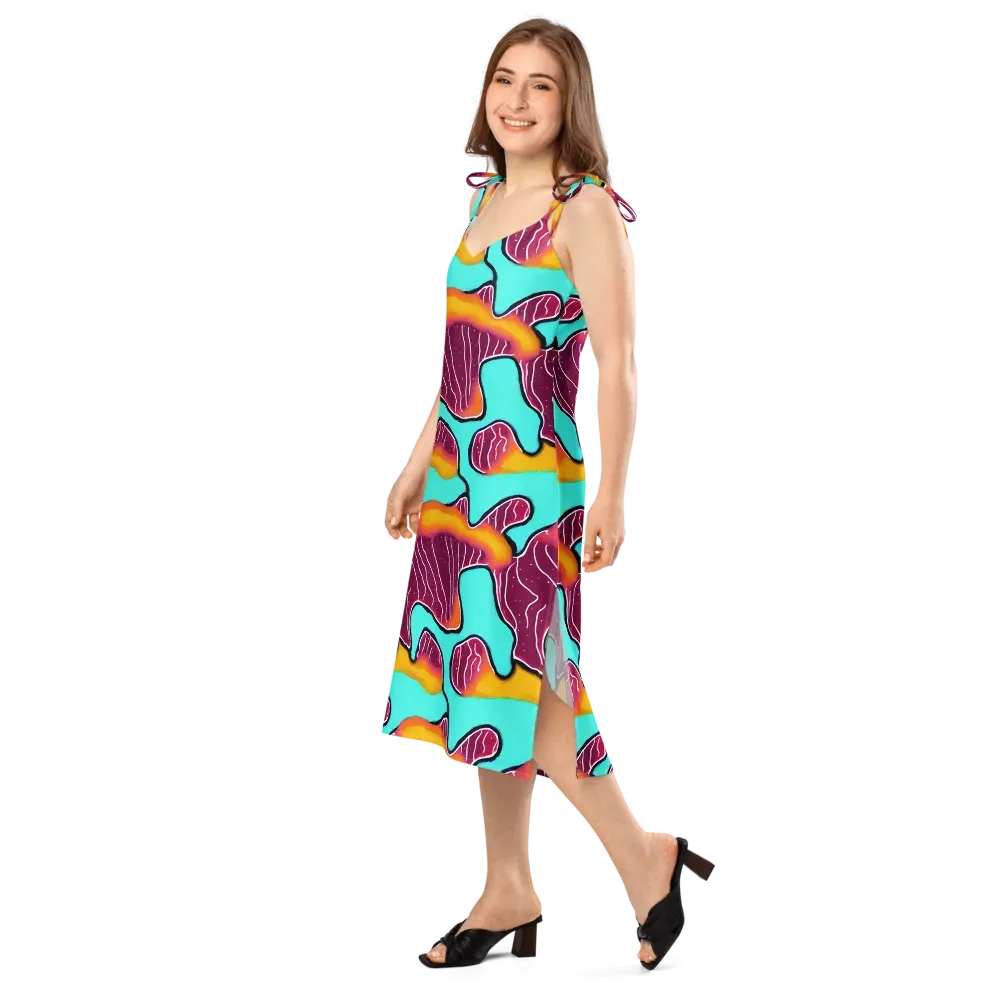 Aqua Heat on Slip Dress — Left Front