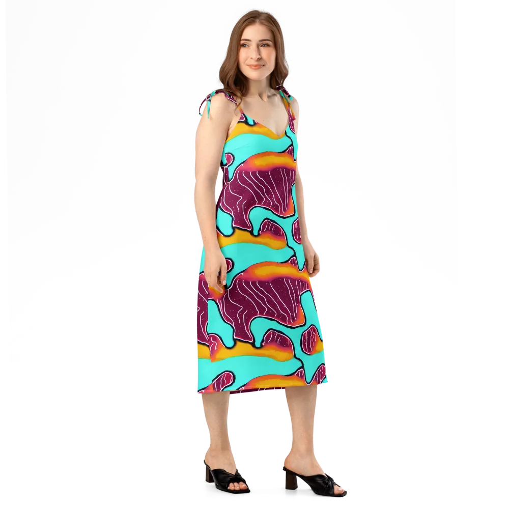 Aqua Heat on Slip Dress — Right Front