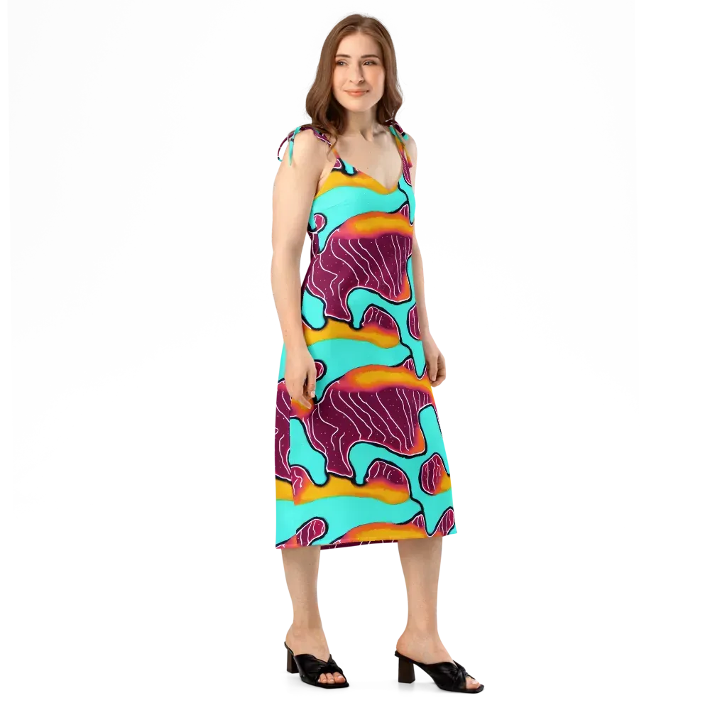 Aqua Heat on Slip Dress — Right Front