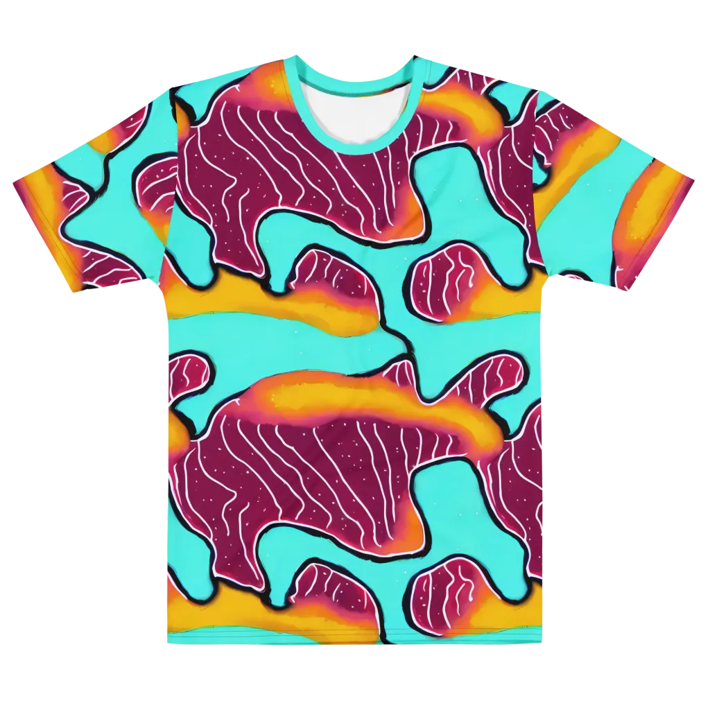 Aqua Heat on Men's Cotton Crew Neck T-Shirt — Front