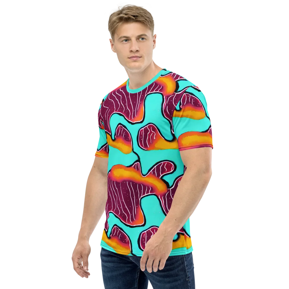 Aqua Heat on Men's Crew Neck T-Shirt — Left