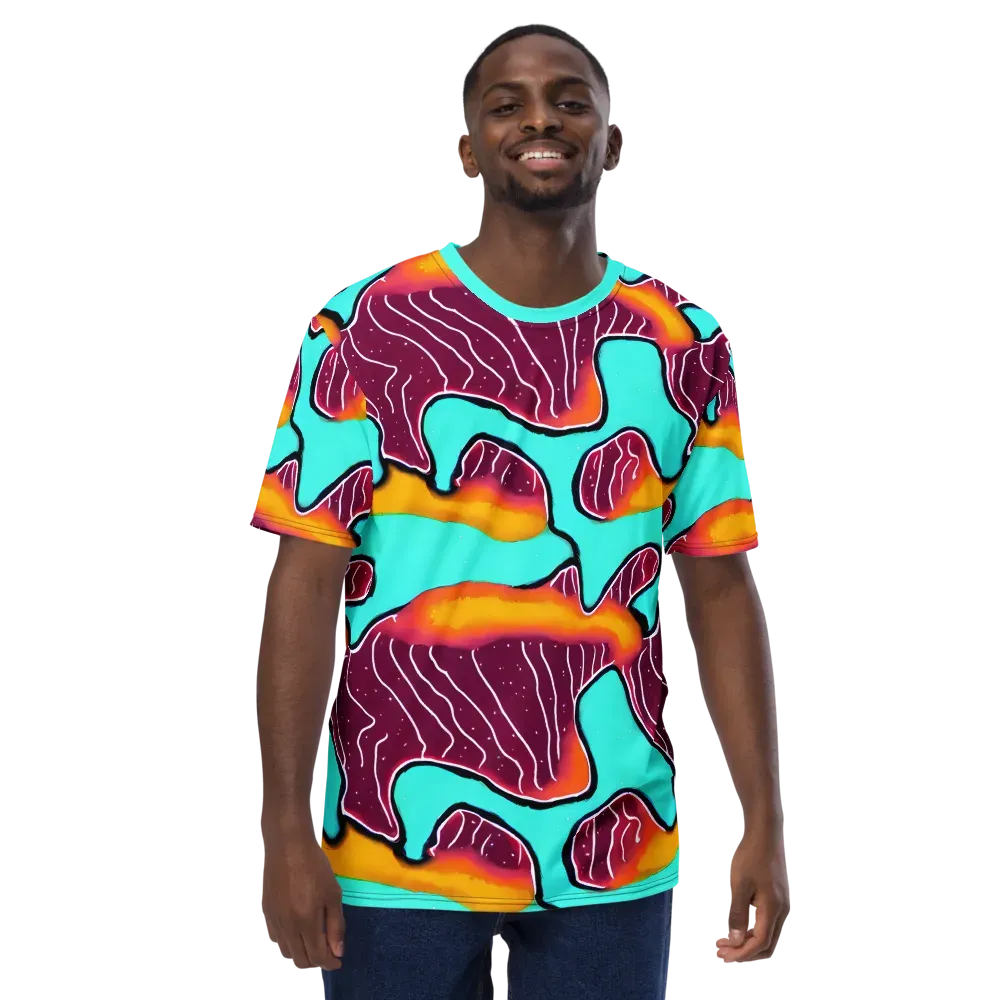 Aqua Heat on Men's Crew Neck T-Shirt — Front