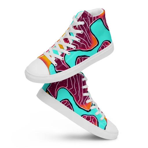 Aqua Heat on a Men's High Top Canvas Shoes