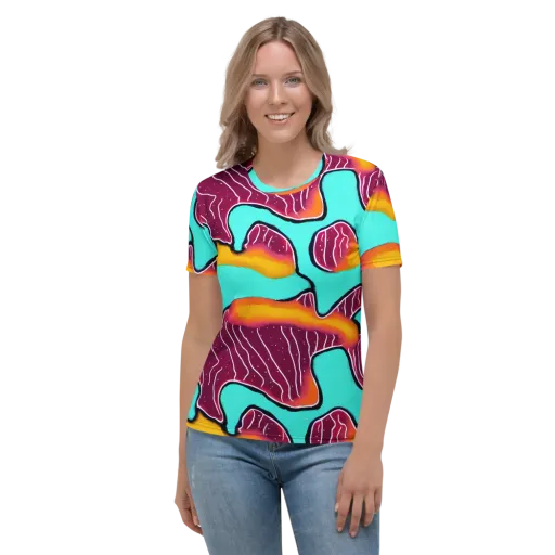 Aqua Heat on a Women's Crew Neck T-Shirt