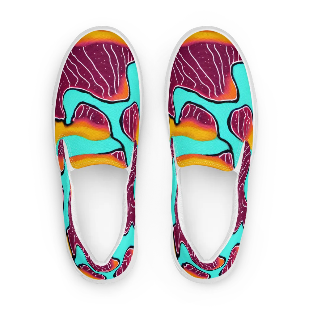 Aqua Heat on Men's Slip-On Canvas Shoes — Front