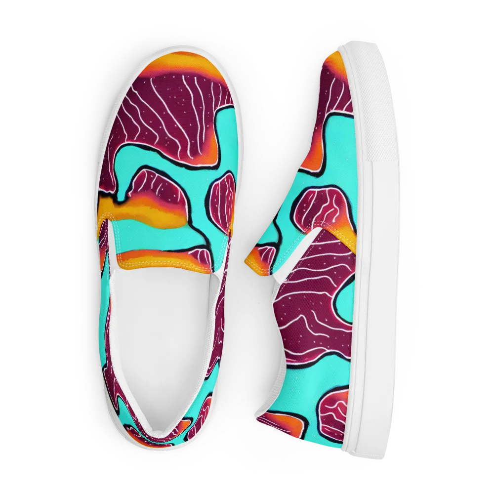 Aqua Heat on Men's Slip-On Canvas Shoes — Front