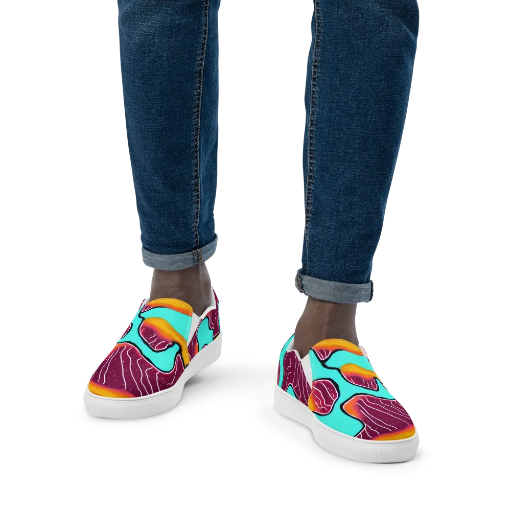Aqua Heat on Men's Slip-On Canvas Shoes — Front