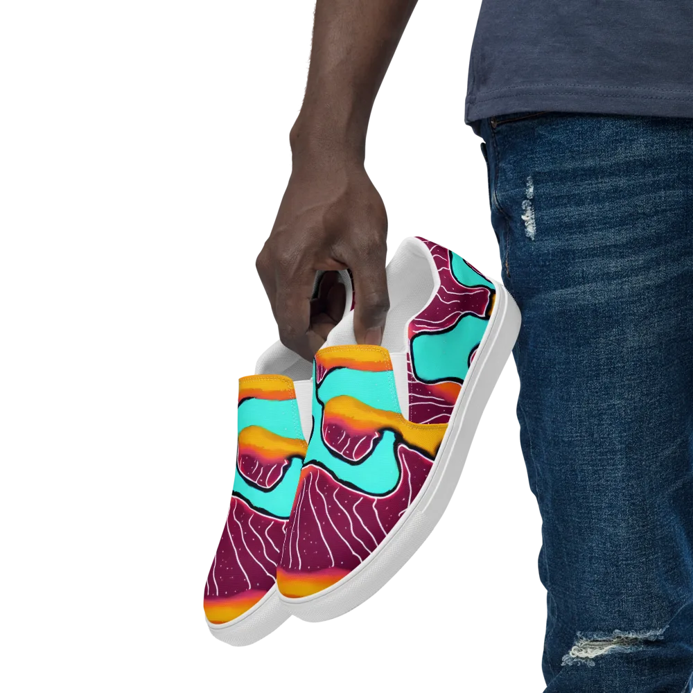 Aqua Heat on Men's Slip-On Canvas Shoes — Left Front