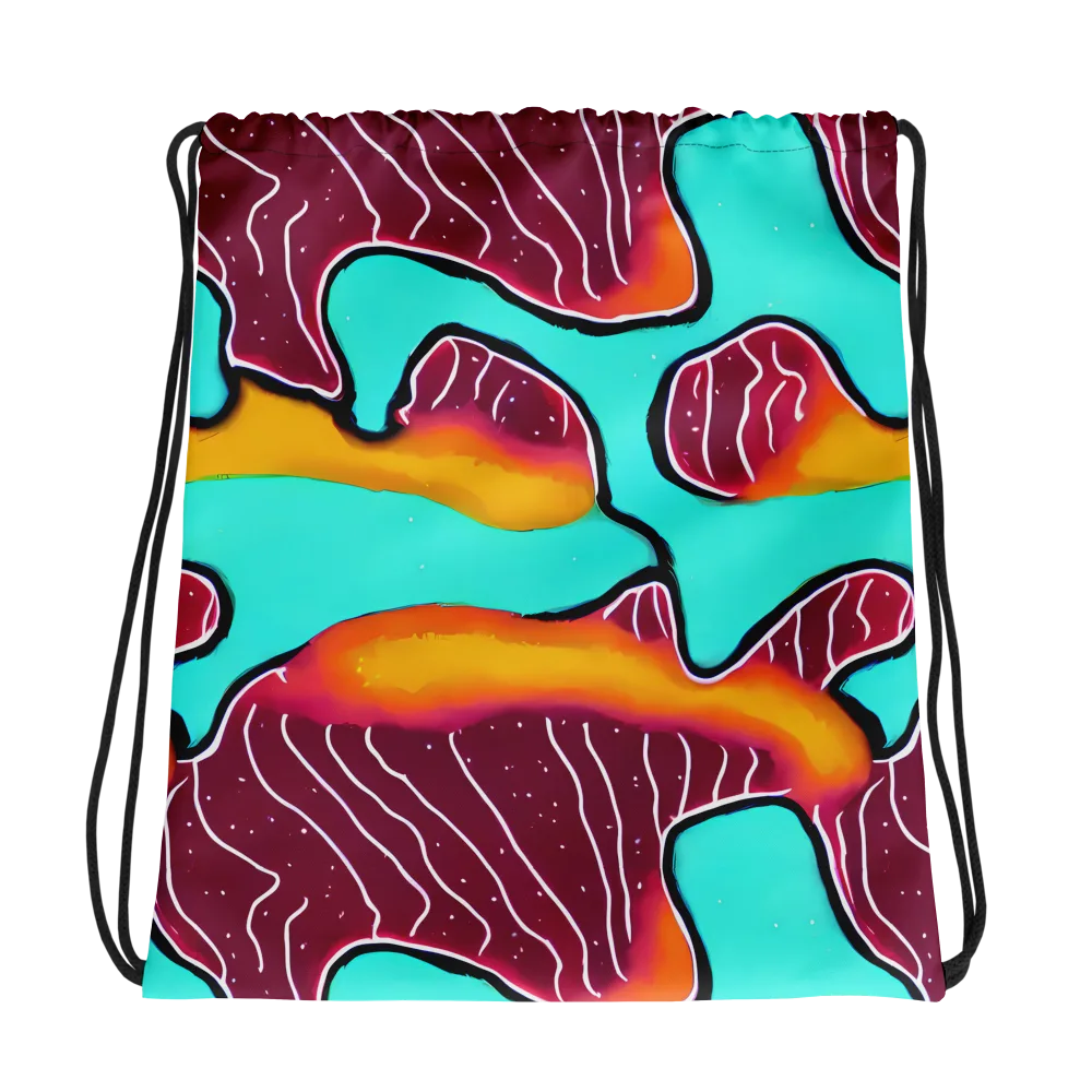 Aqua Heat on Drawstring Bag — Photo