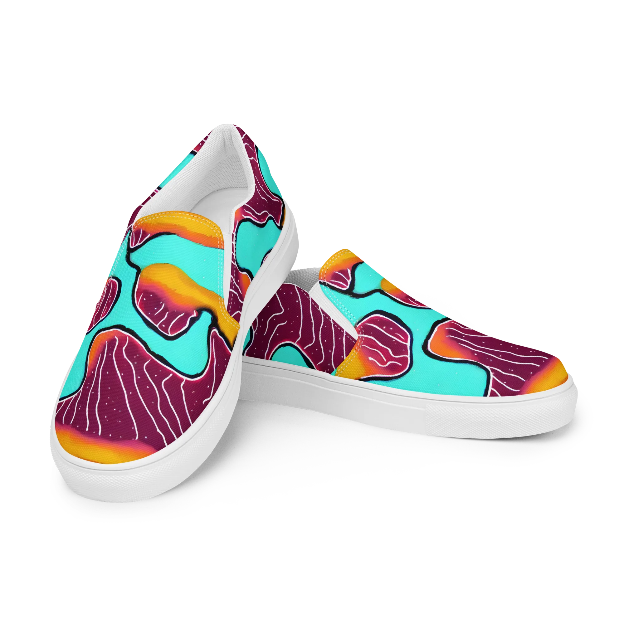 Aqua Heat on Women's Slip-On Canvas Shoes — Left Front