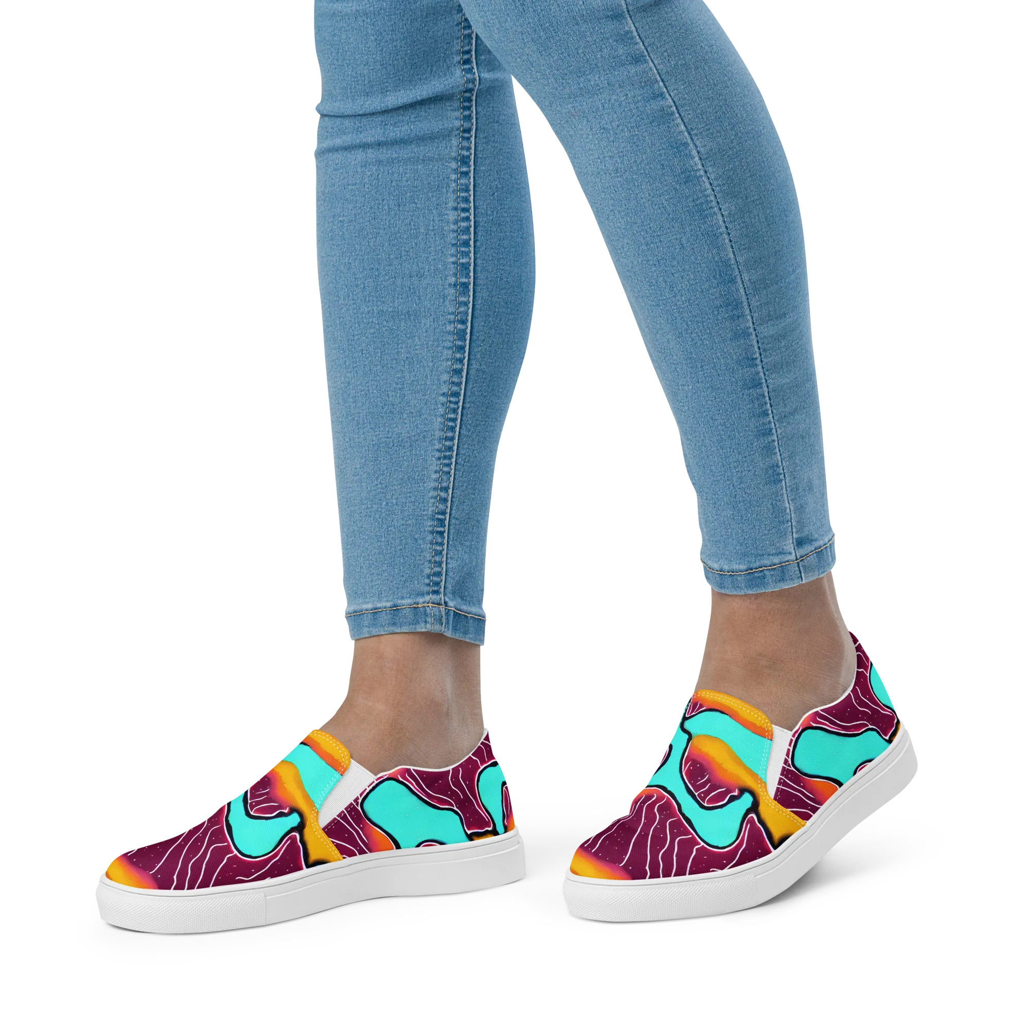 Aqua Heat on Women's Slip-On Canvas Shoes — Front