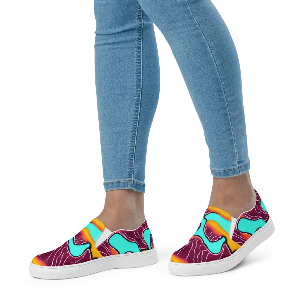 Aqua Heat on Women's Slip-On Canvas Shoes — Front