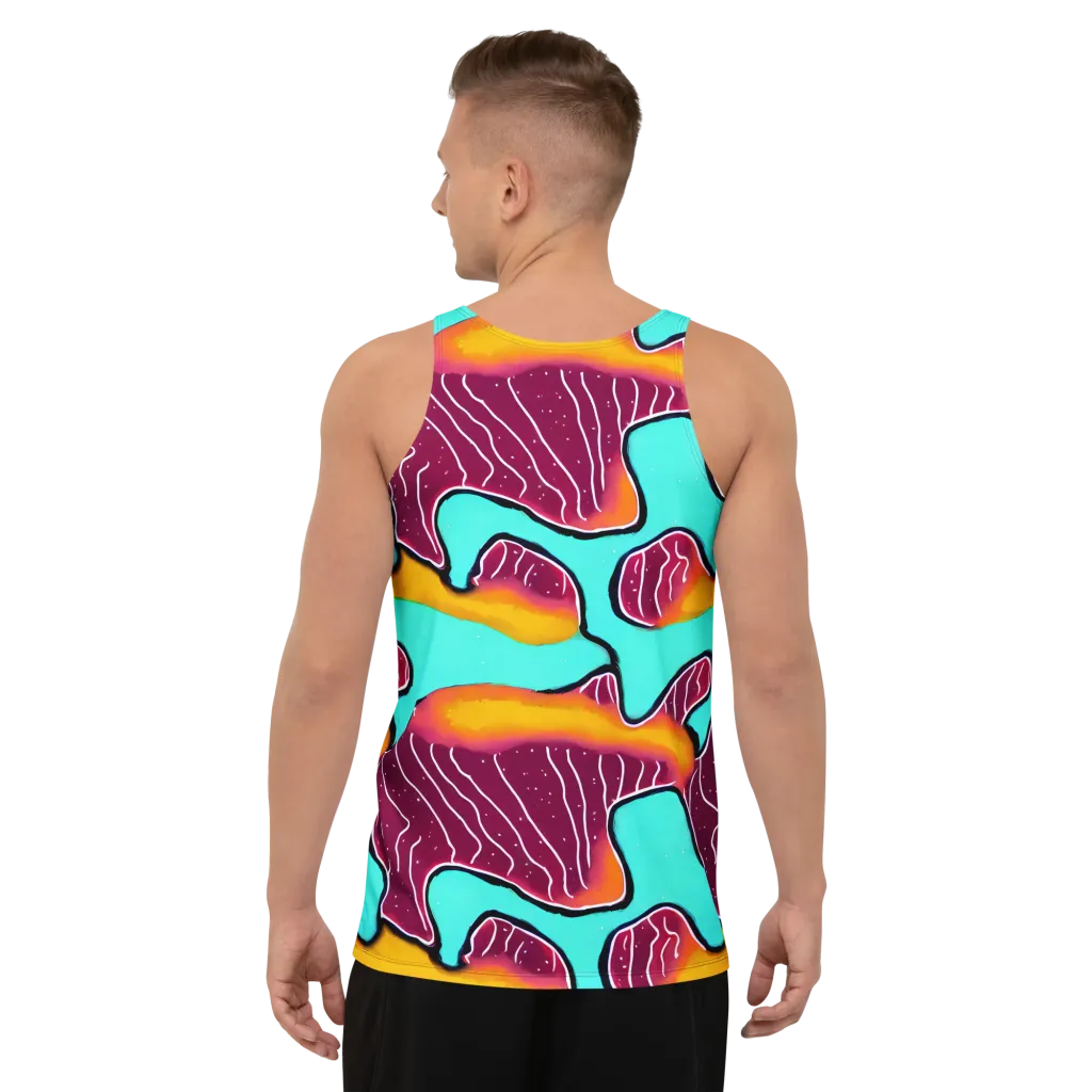 Aqua Heat on Men's Tank Top — Back