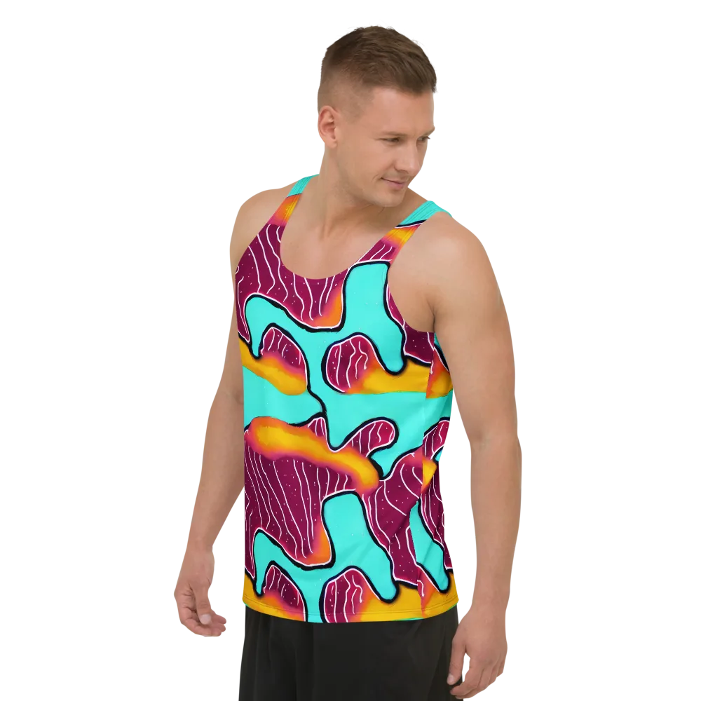 Aqua Heat on Men's Tank Top — Left Front