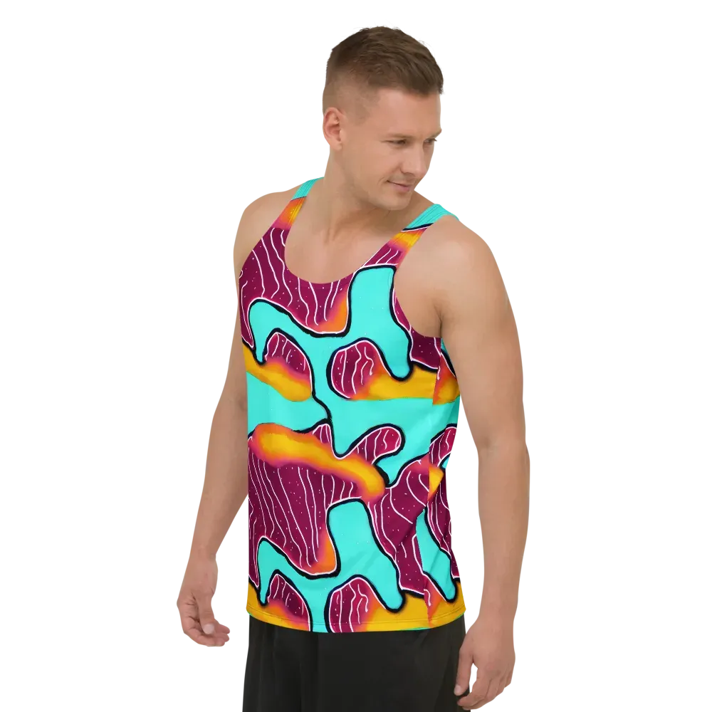 Aqua Heat on Men's Tank Top — Left Front