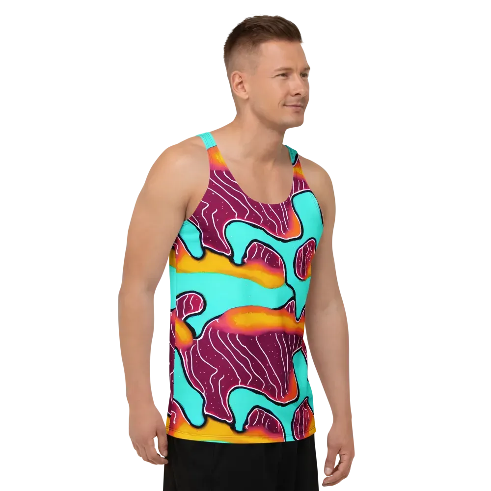 Aqua Heat on Men's Tank Top — Right Front
