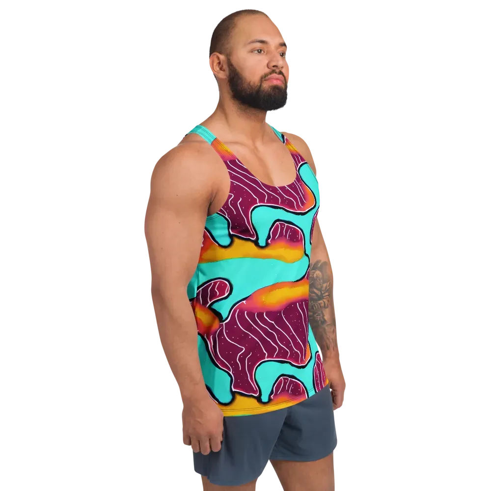 Aqua Heat on Men's Tank Top — Right Front