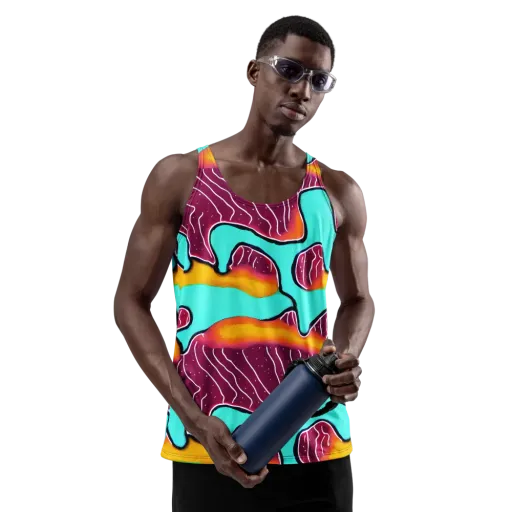 Aqua Heat on a Men's Tank Top