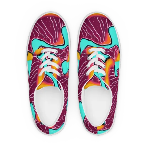 Aqua Heat on a Men's Lace-Up Canvas Shoes