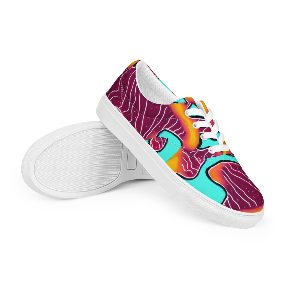 Aqua Heat on Men's Lace-Up Canvas Shoes — Right Front