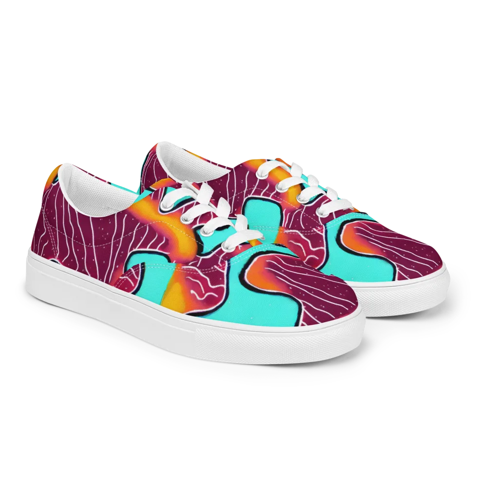 Aqua Heat on Men's Lace-Up Canvas Shoes — Right Front
