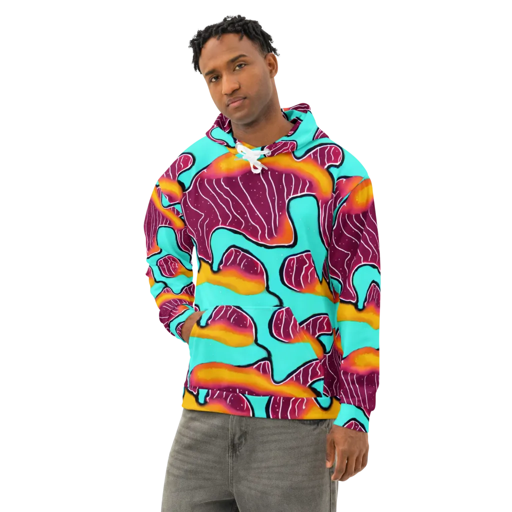 Aqua Heat on Cotton Hoodie — Left Front