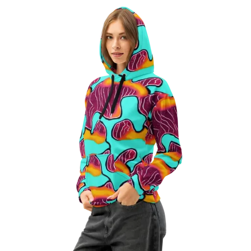 Aqua Heat on a Cotton Hoodie